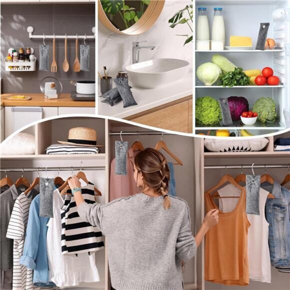 8 Pack Activated Charcoal Odor Absorber, Odor Eliminator for Strong 0dor,Shoe - Picture 7 of 8